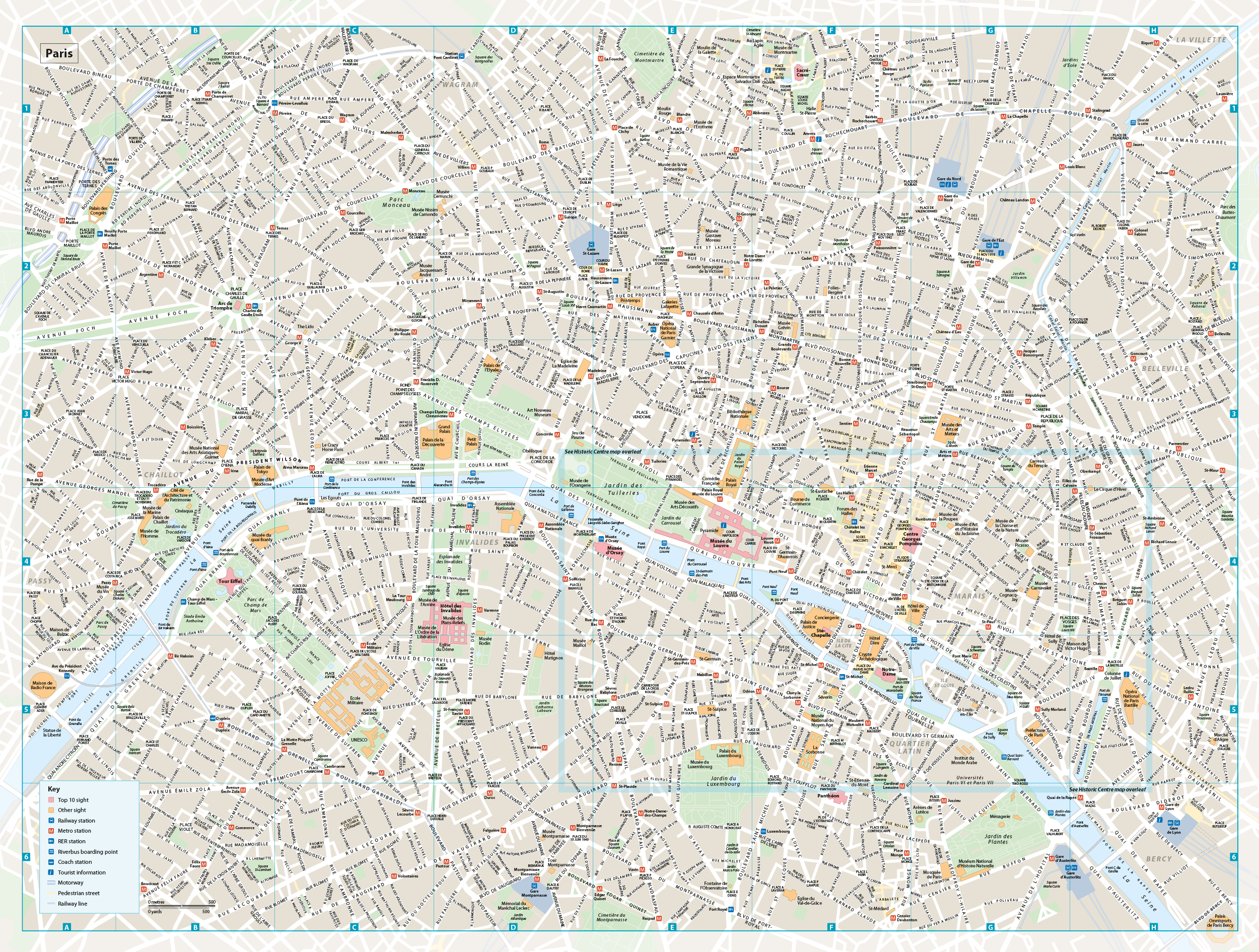 Paris, Road map of Paris
