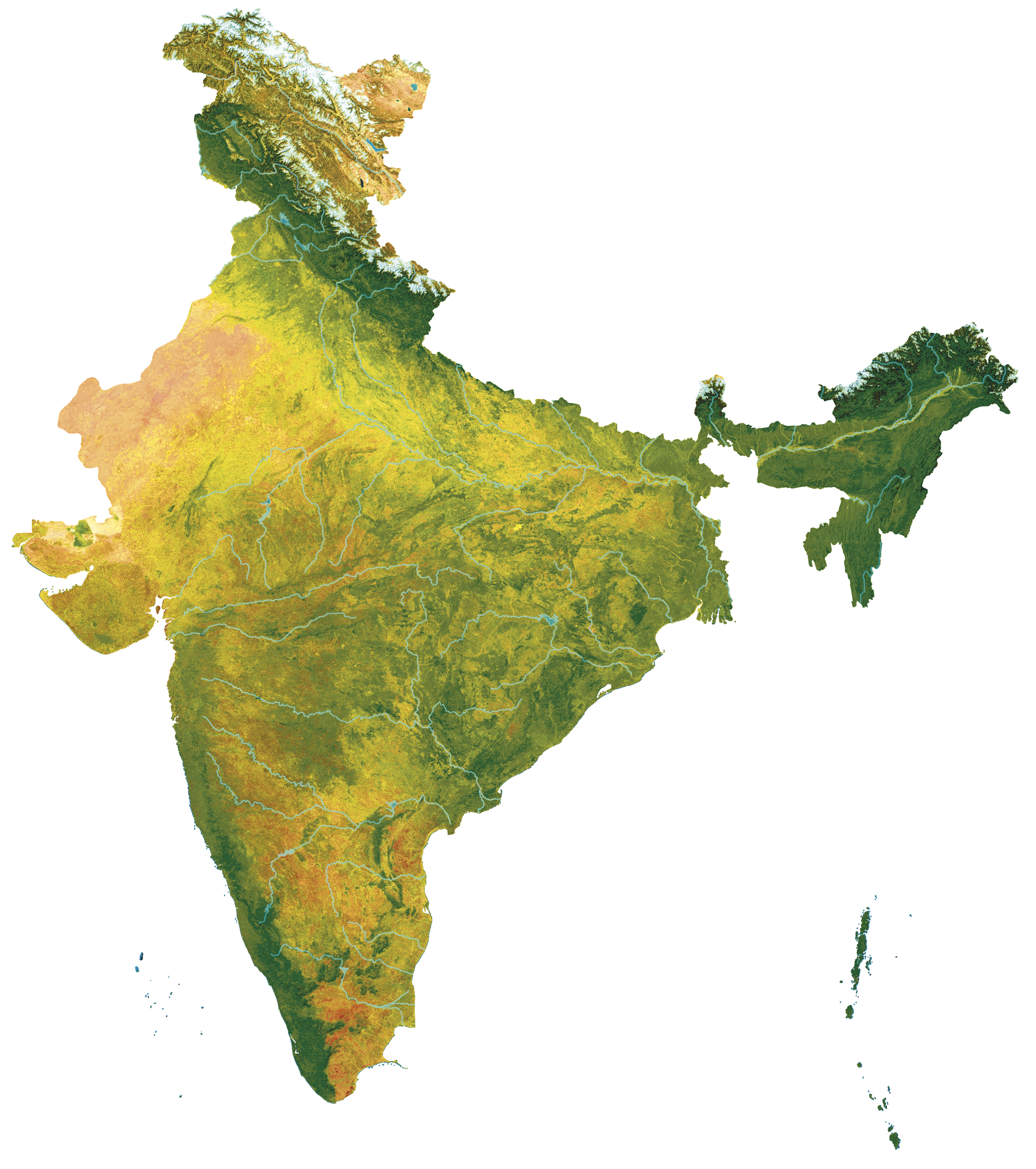 India, Vegetation map, Satellite Images