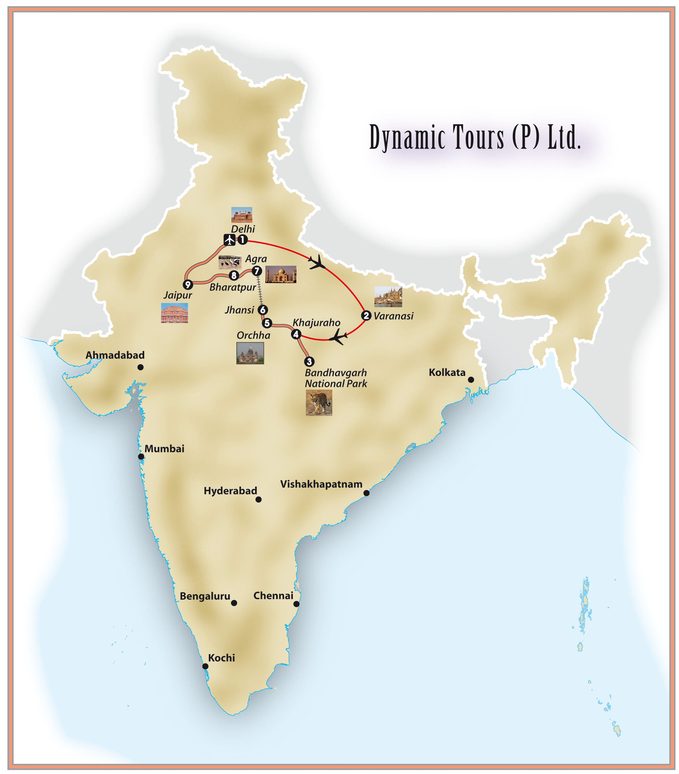 Itinerary map India