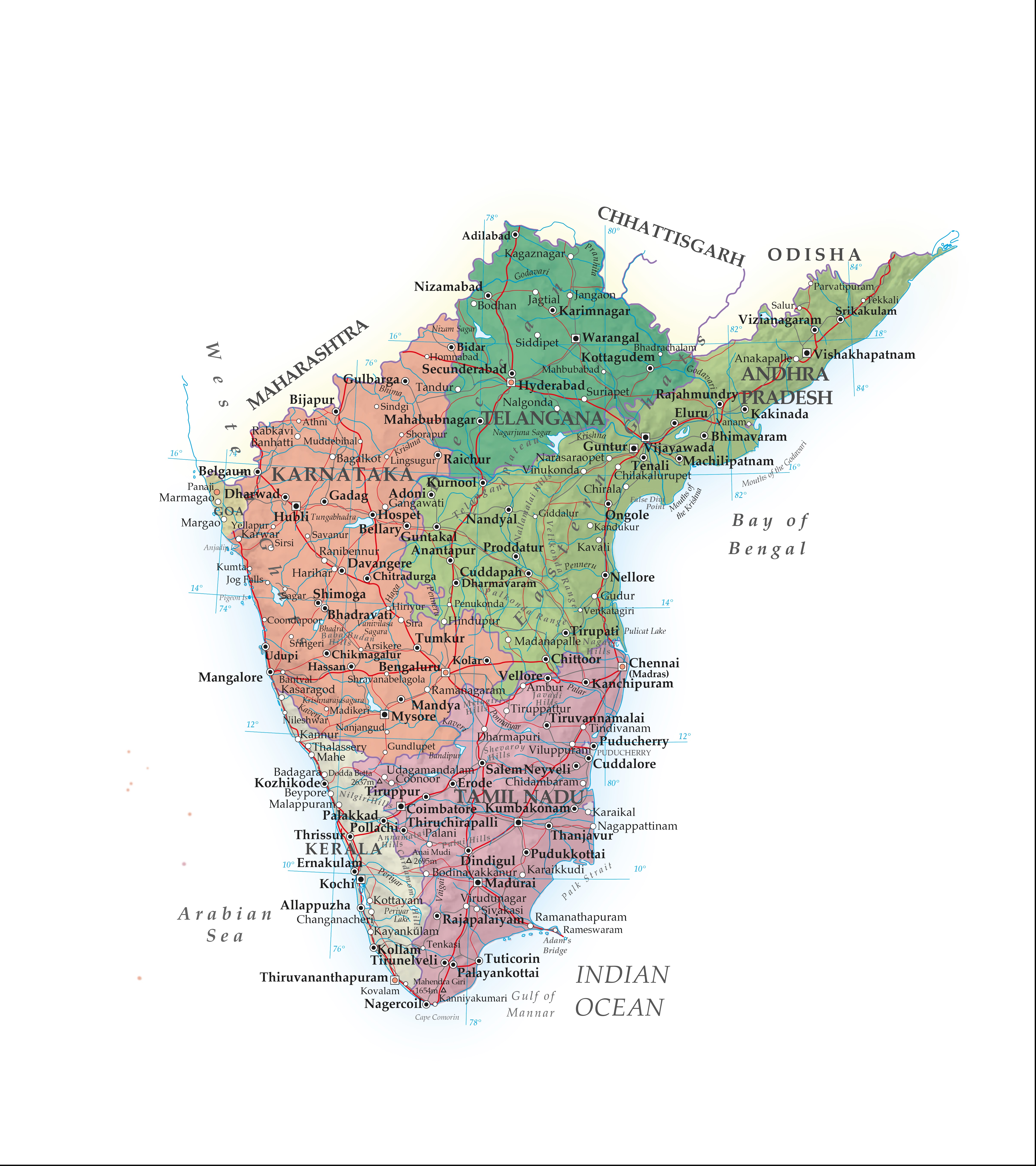 South India political map