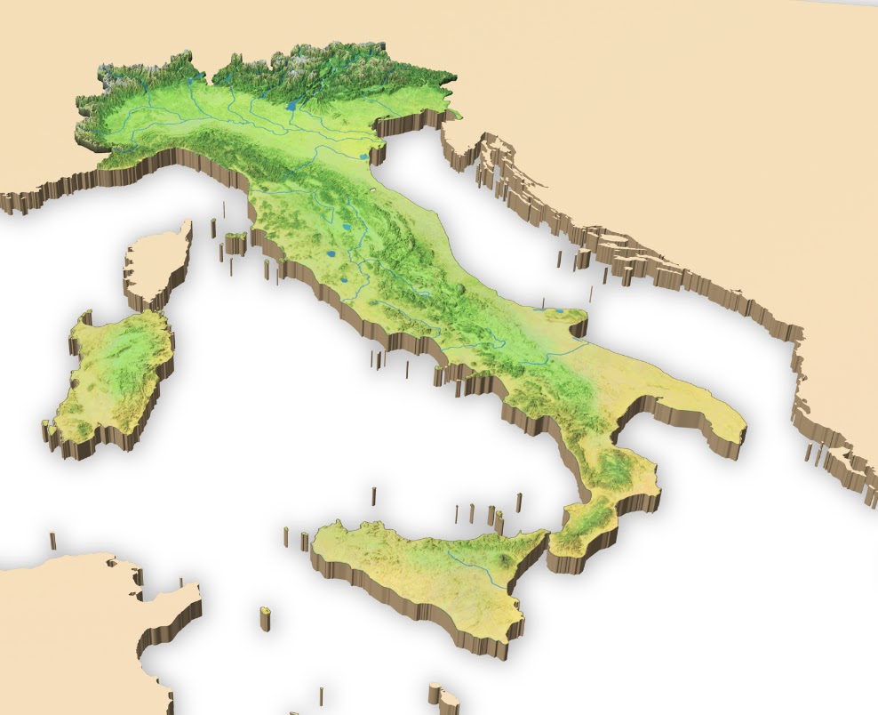 Italy 3D map